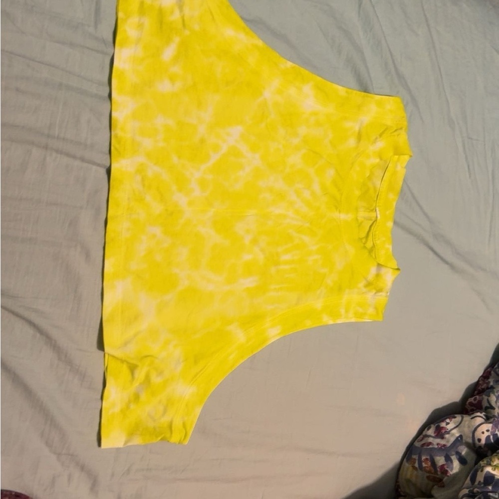 Lululemon Yellow Tie-Dye Tank Top cropped size 10/12